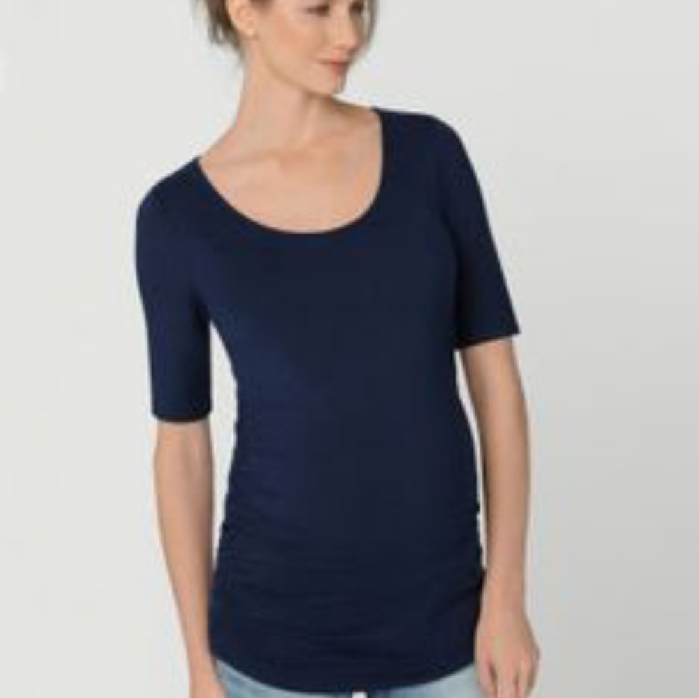 Pea in pod navy elbow sleeve maternit shirt
